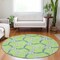 Homeroots 8' Lime Green And Blue Round Geometric Washable Indoor Outdoor Area Rug 613508 - alternate 4
