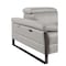 Homeroots 90in Light Gray and Black Italian Leather Power Reclining Loveseat With Storage 720566 - alternate 4