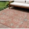 Homeroots 8' X 10' Coral Charcoal And Gray Floral Washable Indoor Outdoor Area Rug 605470 - alternate 1