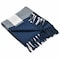Homeroots 50" X 60" Blue and White Woven Cotton Checkered Throw Blanket with Fringe 516569 - alternate 4