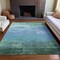 Homeroots 9' X 12' Teal Blue And Aqua Striped Washable Indoor Outdoor Area Rug 610911 - alternate 6