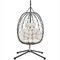 Leisuremod Summit Foldable Egg Swing Chair with Iron Stand, UV-Resistant Wicker, Weatherproof SSCBL-35LBR - alternate 4