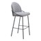 Homeroots Set of Two 30" Light Gray And Black Shearling And Steel Bar Height Bar Chairs 555693 - alternate 5