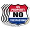 Signmission No Trespassing Shield Sign U.S. Property, 4 inch X 4 inch, Vinyl Decal, 5PK SHI-D-5PACK-4-411 - alternate 1