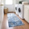 Homeroots 8' Runner Ivory Blue and Gray Abstract Washable Non Skid Indoor Outdoor Runner Rug 559587 - alternate 7