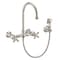 Whitehaus Collection Vintage III Plus Wall Mount Faucet with a  Long Gooseneck Swivel Spout, and Solid Brass Side Spray WHKWCR3-9301-NT-PN - alternate 1