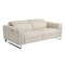Homeroots 83" Beige Italian Leather USB Reclining Sofa With Silver Legs 482205 - alternate 6