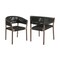 Homeroots Set of Two 26" Black and Natural Wood Solid Wood Outdoor Dining Chair, 2PK 490254 - alternate 1