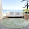 Homeroots 8' Artichoke Green Fern Green And Ivory Round Abstract Washable Indoor Outdoor Area Rug 587460 - alternate 3