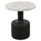 Homeroots 21" White and Black Distressed Marble and Solid Wood Round Pedestal End Table 605356 - alternate 6