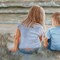 Homeroots Boy and Girl Sitting in Dunes Brown Framed Print Wall Art 407353 - alternate 2