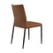 Armen Living Kash Upholstered Dining Chair in Brown Faux Leather with Black Metal Legs - Set of 2 LCKASIBLKPE - alternate 4