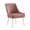 Homeroots Set of Two Blush And Gold Upholstered Velvet Dining Side Chairs 535382 - alternate 4
