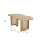 Homeroots 67" Natural Solid Wood Mirrored Double Pedestal Base Oval Dining Table 712155 - alternate 6