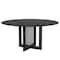 Homeroots 60" Black Solid Wood and Rattan Cross Leg Base Round Top Dining Table 712200 - alternate 1