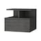 Homeroots 12" Gray Wood One Drawer Floating Nightstand 553686 - alternate 6