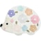 Homeroots 32" White Blue And Pink Cotton Hedgehog Floral Print Bath Rug 635403 - alternate 1