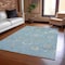 Homeroots 10' X 14' Teal Blue And Aqua Floral Washable Indoor Outdoor Area Rug 609521 - alternate 6