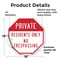 Signmission Private Residents Only No Trespassi, 18 Inch X 18 Inch, Vinyl Decal OC-D-18-133 - alternate 2