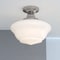 Vaxcel Eastgate 12-in Satin Nickel Schoolhouse Semi-Flush Ceiling Light with Frosted Opal Glass C0352 - alternate 5
