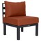 Leisuremod Chelsea 7-Piece Patio Sectional And Coffee Table Set Black Aluminum With Orange Cushions CSTBL-7OR - alternate 5