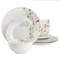 Gibson Home Lily Garden Ceramic 12 Piece Dinnerware Set in White and Pink 127030.12 - alternate 1