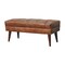 Homeroots 35in Brown Genuine Leather and Solid Wood Upholstered Storage Bench With Cabinet 717473 - alternate 4