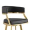 Homeroots 26" Black and Gold Faux Leather and Stainless Steel Low Back Counter Height Swivel Bar Chair 569176 - alternate 6