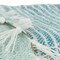 Homeroots 50" X 60" Aqua Blue Teal And Ivory Recycled PET Woven Stripe Throw Blanket with Tassels 519095 - alternate 4