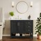 Flash Furniture Vega 42in. Vanity w/Sink, Gld Hardware, Soft Close, Open Shelf & 3 Drawers, Carrara Marble, Blk/Wht FS-VEGA42-BK-HDGLD-GG - alternate 1
