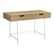 Homeroots 47" Natural and White Wood and Metal H-Shape Computer Desk With Two Drawers 489891 - alternate 1