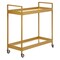 Homeroots Brass Steel And Glass Rolling Bar Cart 530443 - alternate 4