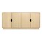 Homeroots 72in Natural Distressed Solid Wood Carved Geometric Sideboard with Four Doors 625711 - alternate 1