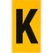 Brady Outdoor Vinyl 6 in Black on Yellow Letters K Card 1570-K - alternate 1