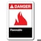 Signmission 10 in Height, Plastic, ANSI-710DS Flammable, ANSI-710DS Flammable ANSI-710DS Flammable - alternate 1