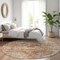 Homeroots 8' Coral Terra Cotta And Beige Round Floral Washable Indoor Outdoor Area Rug 605069 - alternate 5