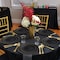 Smarty Had A Party Black with Gold Rim Organic Round Plastic Dinnerware Set (120 Dinner Plates+120 Salad Plates), 240PK 930BGVP-CASE - alternate 1