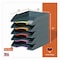 Durable Office Products VARICOLOR 5-Compartment Stackable Plastic Letter Tray Set, Letter to Folio Size, Anthracite Gray 770557 - alternate 9