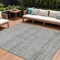 Homeroots 10' X 14' Gray And Charcoal Striped Washable Indoor Outdoor Area Rug 615667 - alternate 1