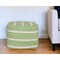 Homeroots 18" Green And White Cotton Cube Striped Pouf Ottoman 534110 - alternate 1