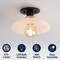 Jonathan Y Amara 10" 1-Light Mid-Century Classic Alabaster/Iron LED Semi Flush Mount, White/Black JYL1207B - alternate 4