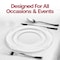 Smarty Had A Party White with Silver Fancy Round Disposable Plastic Dinnerware Value Set, 240PK 8880-WHSVP-CASE - alternate 8