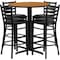 Flash Furniture Round Natural Bar Table, X-Base w/Black Seats, 30" L, 30" W, 42" H, Laminate Top, Wood Grain HDBF1023-GG - alternate 1