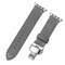 Elegani Leather Band Compatible with Apple Watch 41mm, Gray, Silver, Black, Rose Gold, Yellow Gold Buckle SDQR-GRY-41 - alternate 1