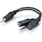 C2G 6in 3.5mm Y-Cable - 3.5mm (1) to 3.5mm (2) - M/F - Converts a 3.5mm jack to dual 3.5mm jacks 40426 - alternate 1