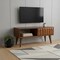 Homeroots 35in Brown Solid Wood Enclosed and Open Storage TV Stand 719193 - alternate 4