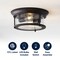 Jonathan Y Lauren 13.25" 2-Light Metal/Glass LED Flush Mount, Oil Rubbed Bronze JYL7446B - alternate 4