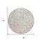 Homeroots 8' Pink And Ivory Round Abstract Washable Indoor Outdoor Area Rug 612348 - alternate 4