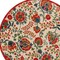 Homeroots 5' Red Gold Teal Blue And Green Round Floral Indoor Outdoor Area Rug 548148 - alternate 7