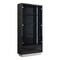 Homeroots 41in Dark Gray Wood Display Cabinet With LED With Two Doors And One Drawer 722649 - alternate 1